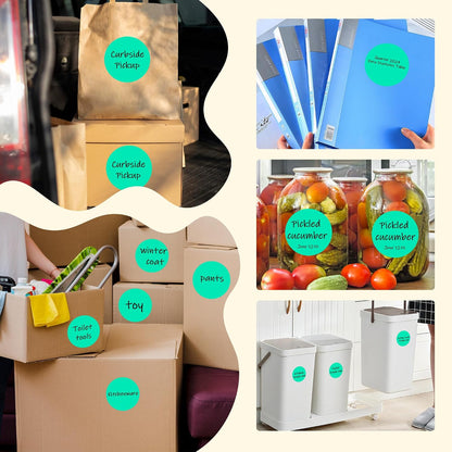 3 Inch White Color Code Dot Stickers,500 PCS Round Labels Stickers in Dispenser Box for Organization, Inventory,Classroom
