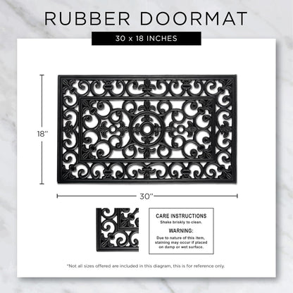 DII Rubber Doormats Collection All Weather, 18x30, Lattice