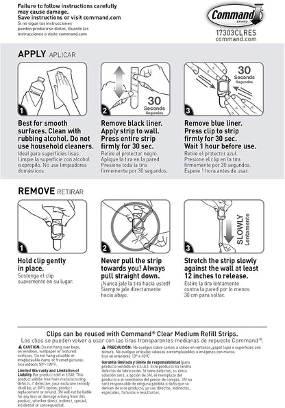 Command Large Cord Clips, Organize Damage-Free, 4-Packs, 8-Clips Total