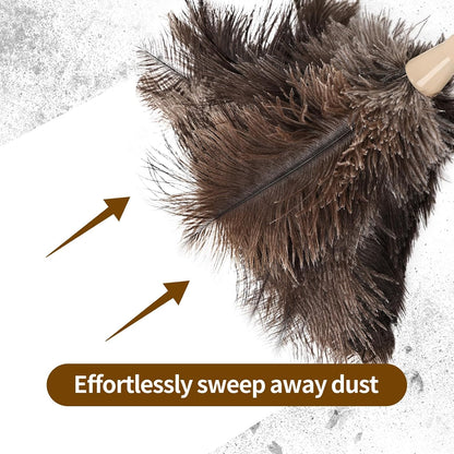 Extendable Cleaning Duster 94 Inch - Long Telescoping Ostrich Feather Dusters with Stainless Steel Extension Pole for High Ceiling Fan, High Ceilings,Roof Dusting