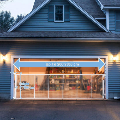55 inches Retractable Baby Gate, 34 inches Tall Extra Wide Pet Gate for Stairs, Hallways and Doorways, Indoor Outdoor Safety Gate for Toddlers & Small Dogs, Black