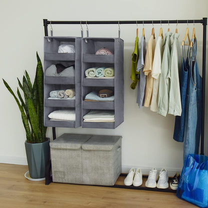 GRANNY SAYS 3-Shelf Hanging Closet Organizer and Storage, Collapsible Hanging Closet Shelves, Hanging Organizer for Closet & RV, Gray, 29 ½" H X 12" W X 12" D, 1-Pack