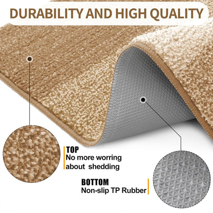 Kitinjoy Indoor Outdoor Door Mat, 32x20 Non-Slip Absorbent Dirt Trapper, Low-Profile Washable Inside Entrance Front Floor Mat, Sturdy Soft Entry Doormats for Entryway, Grey