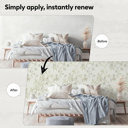 17"x118" Peel and Stick Wallpaper for Renter Friendly, Removable Wallpaper Peel and Stick, Self-Adhesive Textured Contact Paper for Walls, Cabinets, Countertops(Morning Song of Flowers)