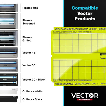 Catchmaster Vector Discreet Black Glue Trap Refills, 12-Pk, UV Light Fly Traps for Home, Unscented Sticky Gnat Glue Boards for House, UV Lamp Insect & Mosquito Killer, Adhesive Bug Light Boards