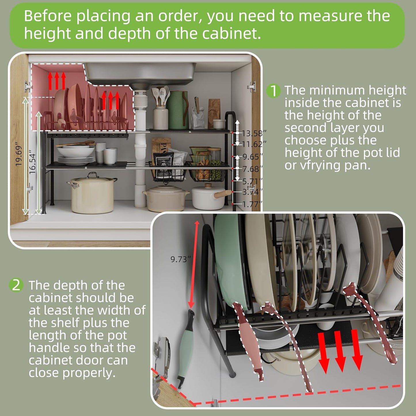 NETEL Under Sink Organizers and Storage, 2 Tier Expandable Under Cabinet Organizer Shelf with 4 Baskets and 4 Panels, Expandable Shelf for Cupboard, Kitchen, Bathroom, Shoe Storage Rack