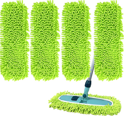 4PCS 14''~16'' Microfiber Dust Mop Pads Compatible with Leifheit 55210,Reusable Mop Refills,Replacent Wet Mopping Pad & Washable Dry Sweeping Cloths for Hardwood Floor/Tile/Marble Cleaning