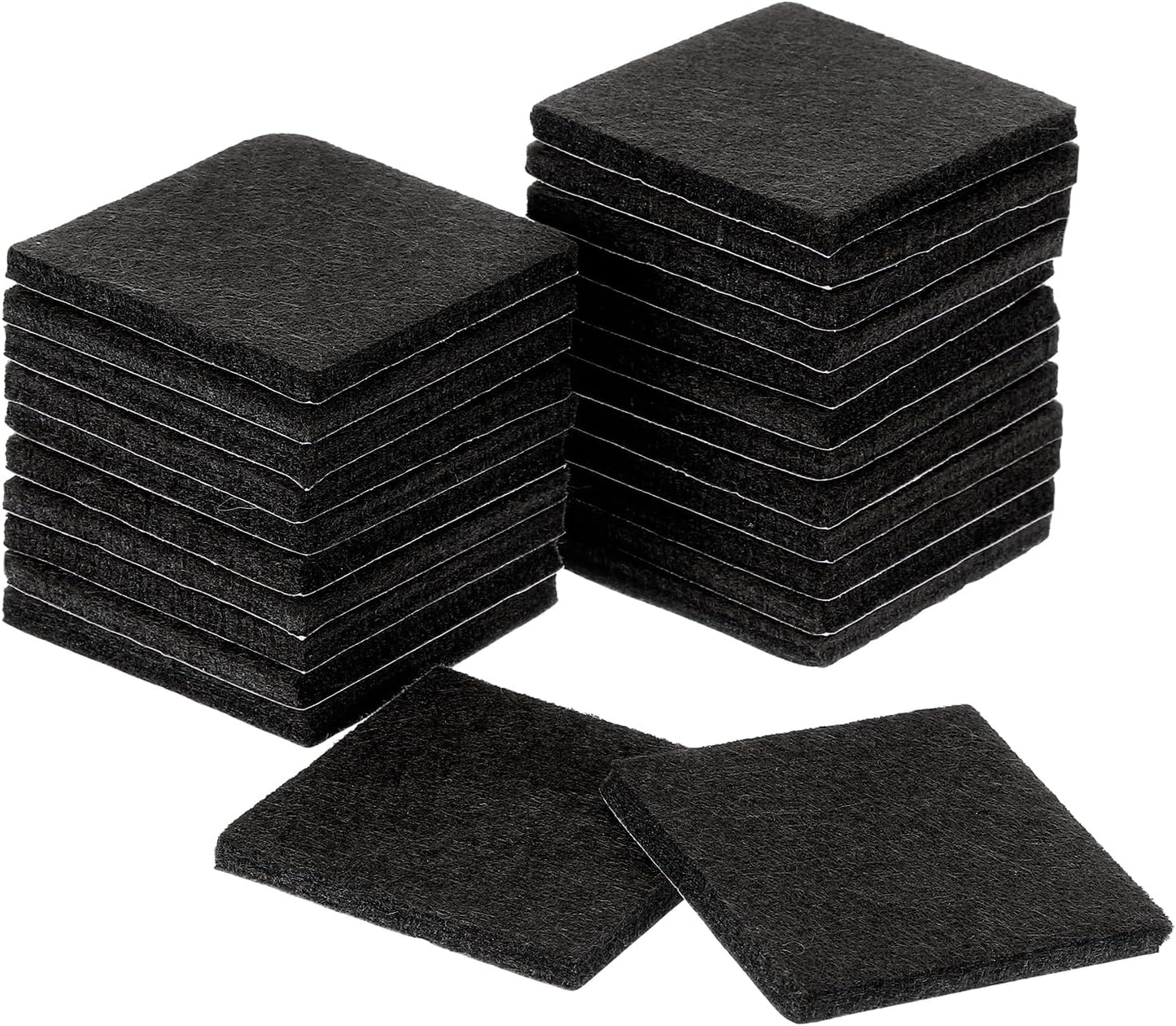 uxcell Furniture Pads, 24Pcs 1.5" - Square Self Adhesive Felt Furniture Pads, Floor Protectors for Furniture Feet Chairs Legs Hardwood Floors (Black)