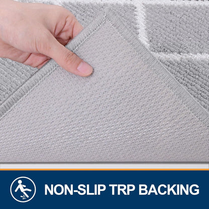 Finchitty Indoor Door Mat, Dirt Resistant and Absorbent, Low-Profile, Non-Slip, Washable Inside Floor Mats for Front Door, Back, and Entrance, 32" x 20", Grey