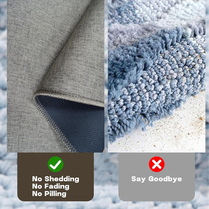 Yancorp 16"x26" Ultra Thin Bathroom Rugs,Low Profile Bath Rug,Rubber mat,Fit Under Door,Non Slip,Machine Washable Shower Rug,Dark Grey