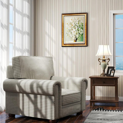 Modern Peel and Stick Wallpaper 17.3" x 78.7" Self Adhesive Wallpaper Textured Neutral Stripe Contact Paper Removable Vinyl Wall Paper for Living Room Bedroom Accent Wall Modern Minimalist Wall Decor