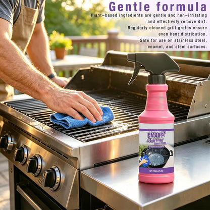 2Pcs Fast Acting Heavy Duty Grill Degreaser Spray, BBQ Grill Cleaner Spray for Outdoor Grills, Multifunctional Grease Remover for Oven Stove Air Fryer Grill, 120ml