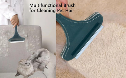 2 in 1 Window Screen Cleaning Brush, Double Sided Wet & Dry Dual Use,Extendable Handle Multifunctional Brush, Pet Hair Remover for Furniture&Carpet（Green White）