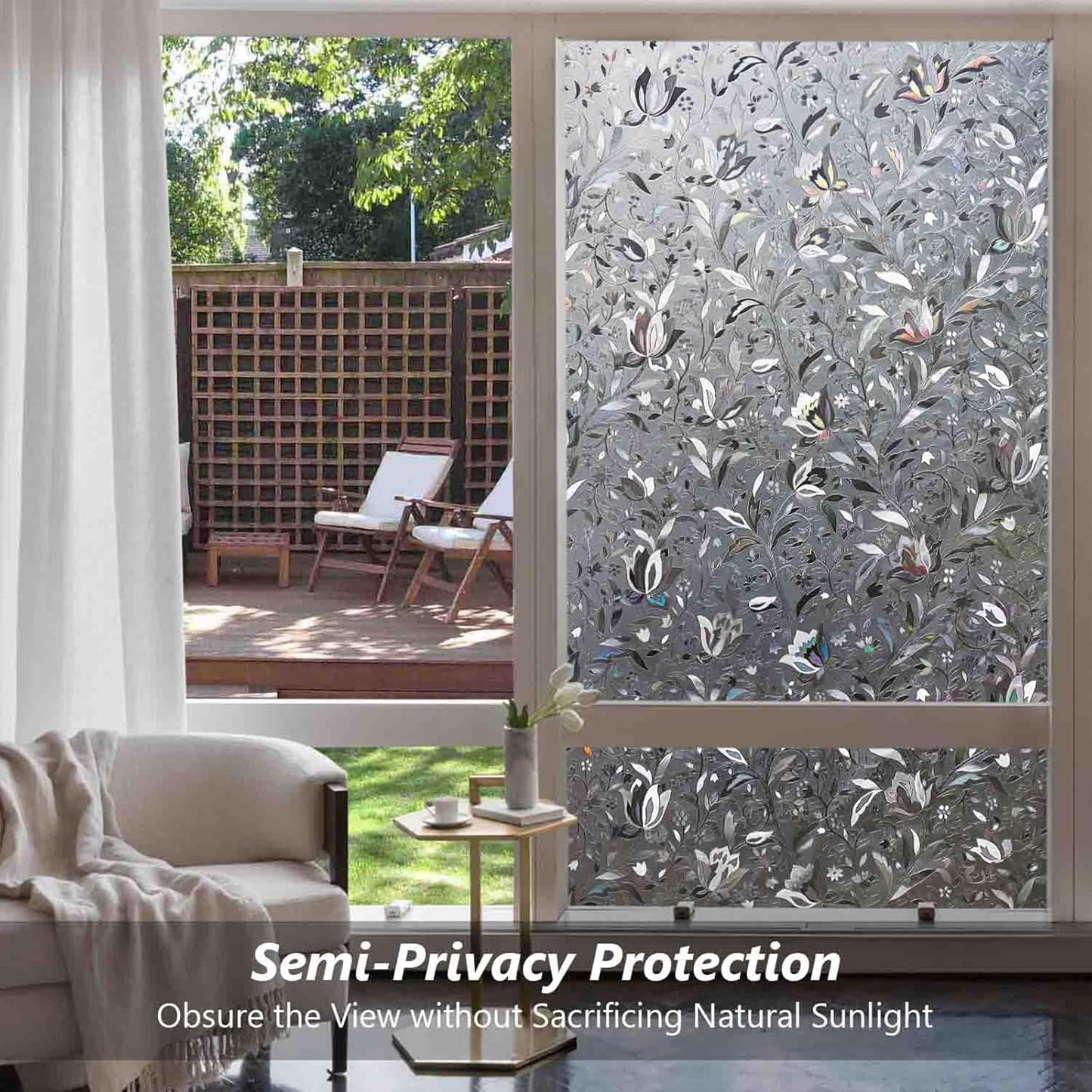 Kromapolis Blackout Window Privacy Film Total Light Blocking Room Darkening Window Covering, Removable Static Cling Frosted Glass Tint, Non-Adhesive, Black 17.5'' x 78.7''