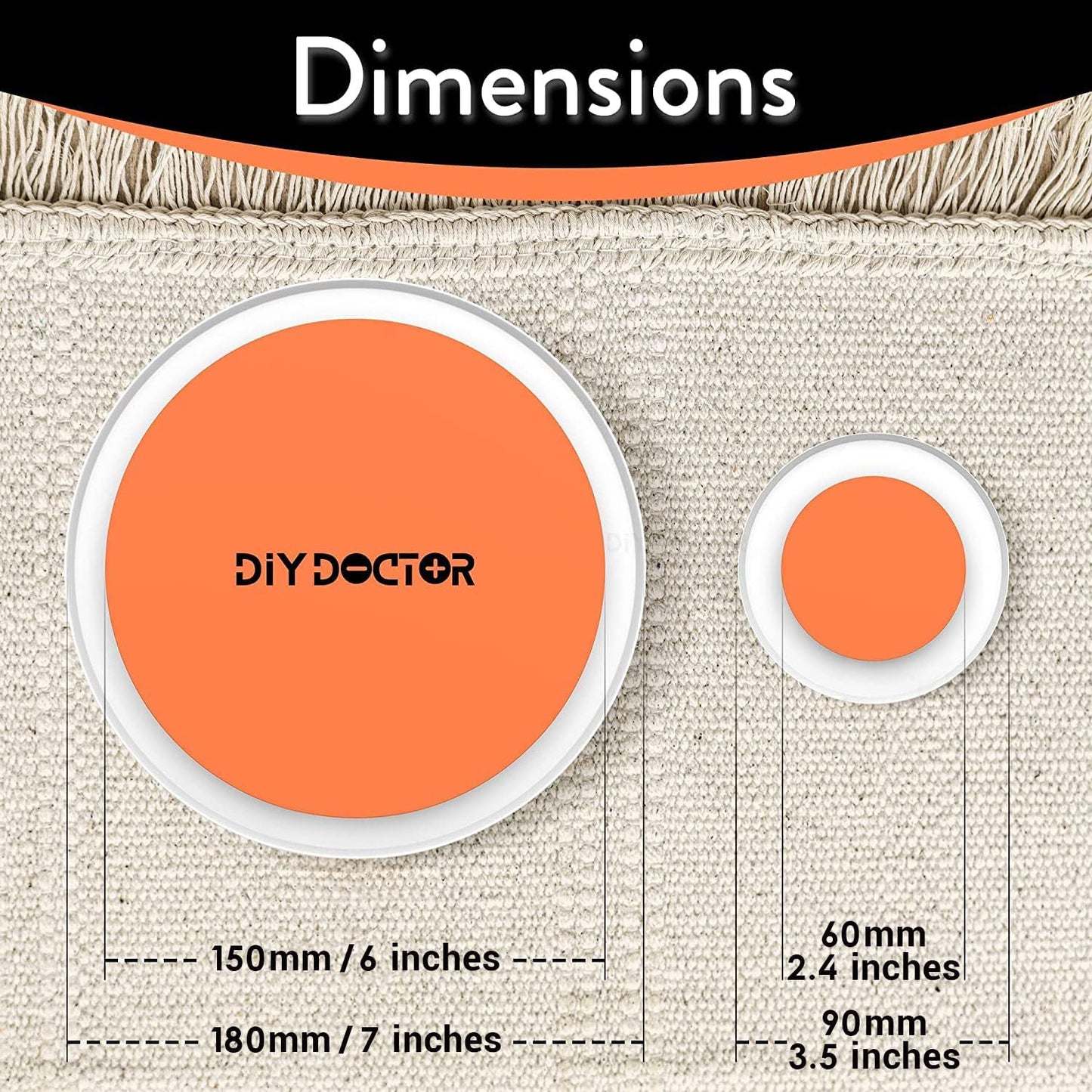 DIY Doctor Furniture Sliders – 8-Piece Set with Large & Small Sliders - Move Heavy Furniture Easily on Carpet, Hardwood & Tile – Reusable Floor Protectors – Orange