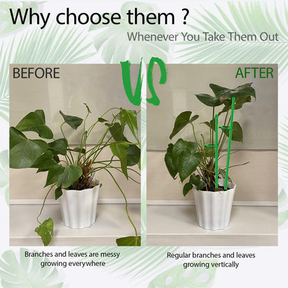 Plant Stakes,MAFONE 10Pcs 15Inch Adjustable Length Plant Support Stakes | Plant Support Orchid Sticks Extended to 2/3/4ft, Plant Sticks Support Tall for Monstera,Orchids,Tomatoes,Vines