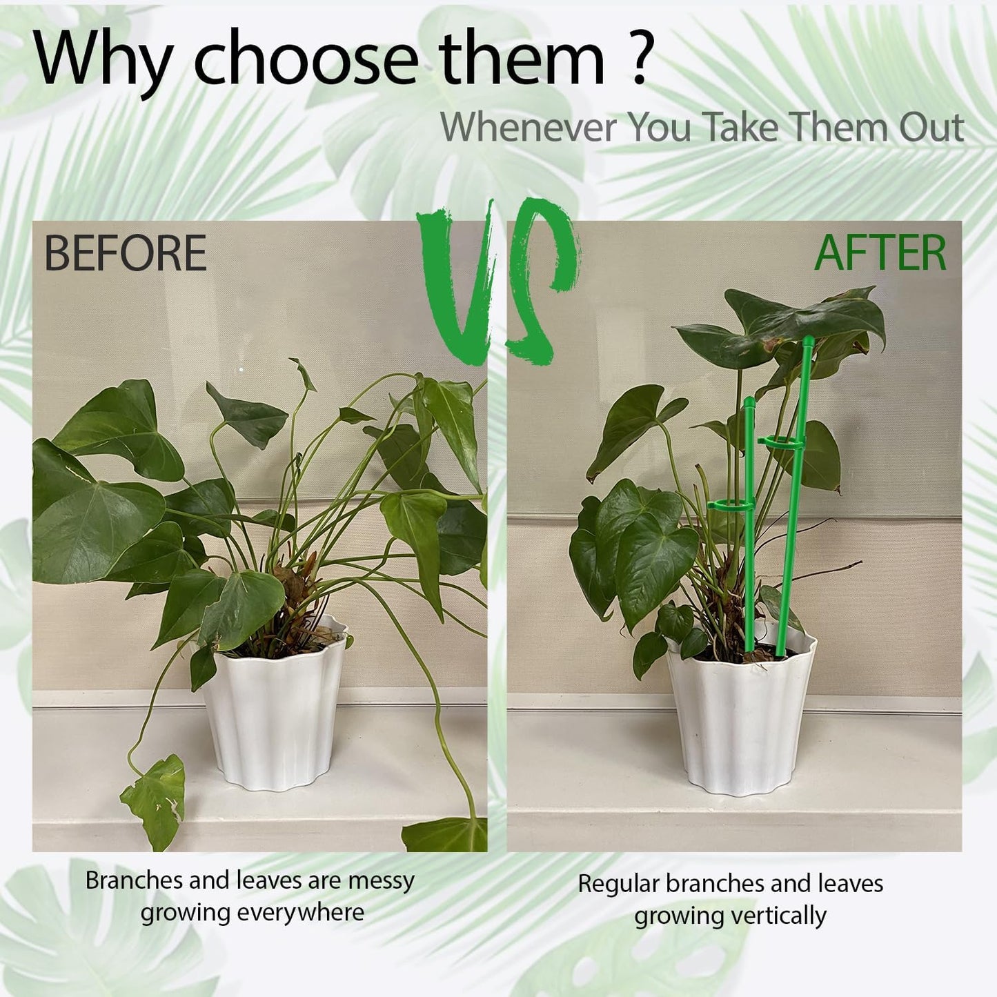 10Pcs 17inch Plant Support Stakes for Orchid | Garden Sticks Extended to 3ft 4ft Orchid Sticks with Clips Garden Stakes for Tomato,Orchid,Vegetables,Monstera