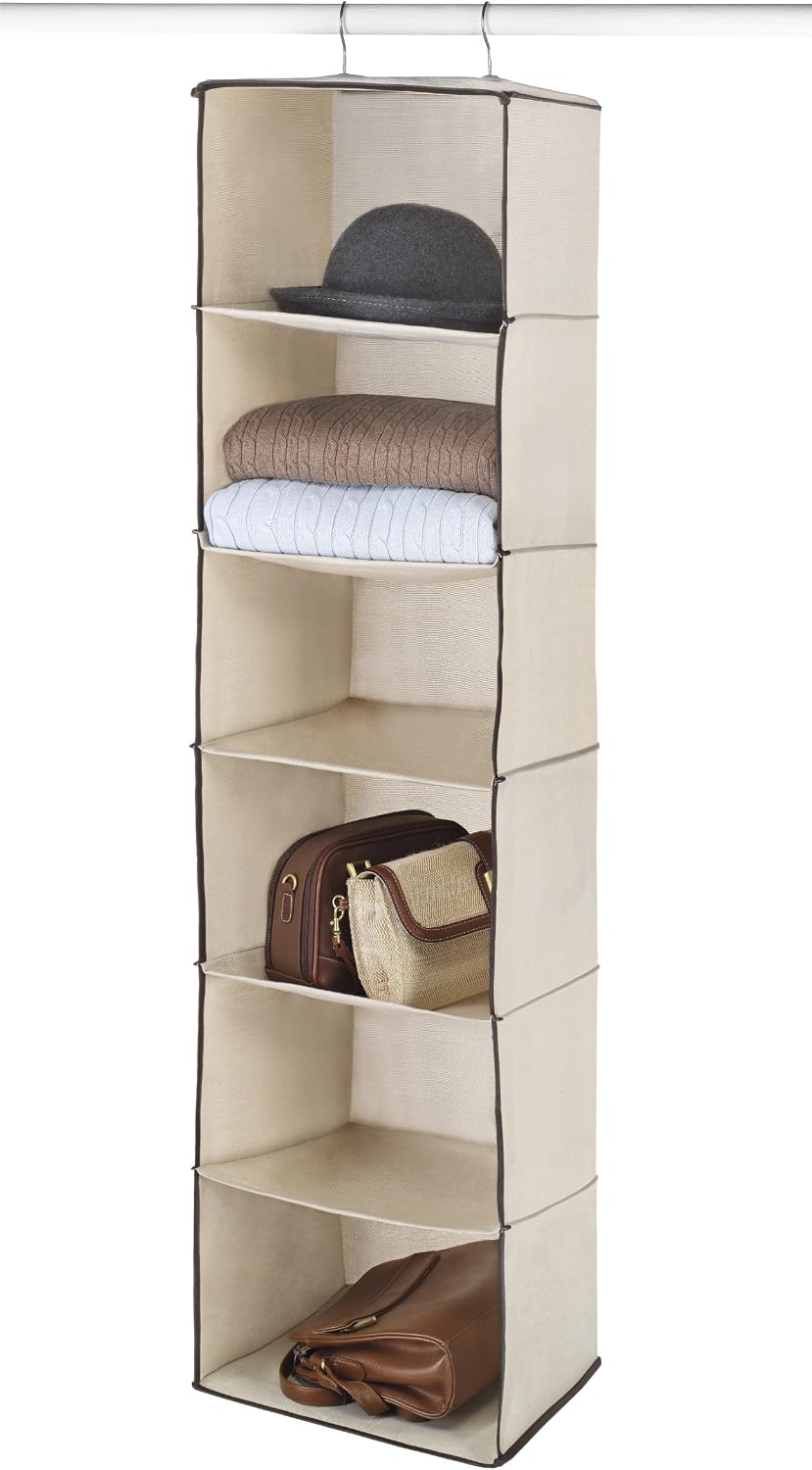 Whitmor 5 Section Closet Organizer - Hanging Shelves with Sturdy Metal Frame