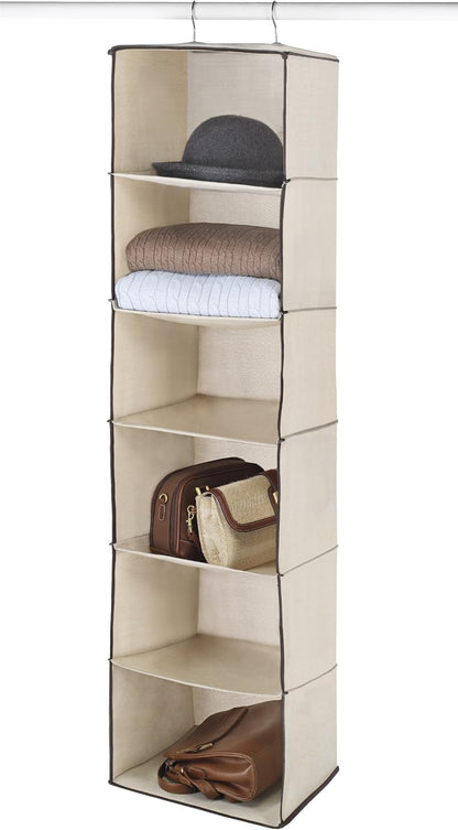 Whitmor 5 Section Closet Organizer - Hanging Shelves with Sturdy Metal Frame