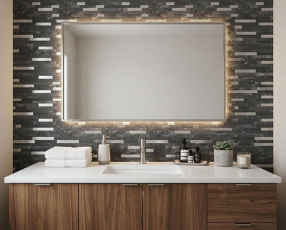 Yipscazo 2026 New Upgrade 11.34" X 11.57" Peel and Stick Backsplash, Stick on Backsplash Tiles for Kitchen, Bathroom, Fireplace (10 Sheets, Beige Rocks + Rose Gold)