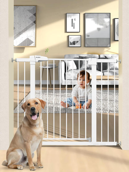 29.5-40.5" Baby Gate for Stairs, Dog Gate for Doorways, Walk Thru Auto Close Metal Baby Safety Gate for The House, Stairs and Doorways, Child Gate Pressure Mounted, Pet Gate for Dog Indoor - Black