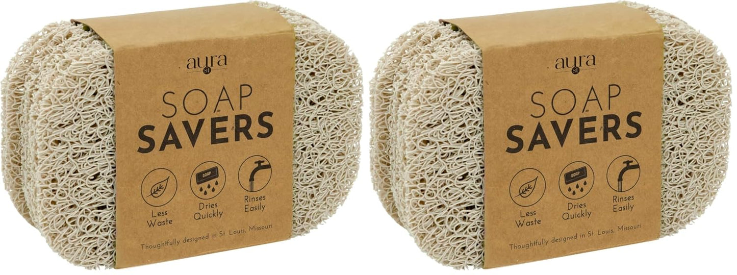 S&T INC. Bar Soap Holder for Kitchen, Bathroom, and Soap Dish, 4 Pack, White, 2.9 inches by 4.4 inches