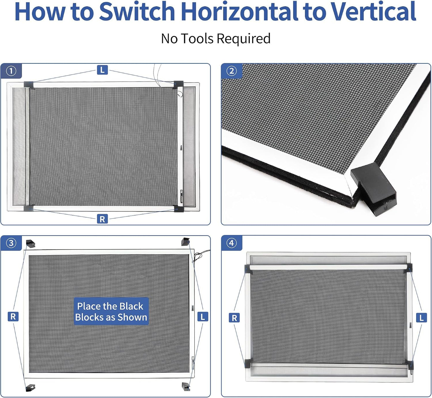 PROWORX Adjustable Window Screens Expandable, 2 Pack 15" H x 21"-40" W Horizontal and Vertical Adjustable, Durable Replacement Screens for House Windows, Aluminum Frame with Repair Tape, Safety Rope