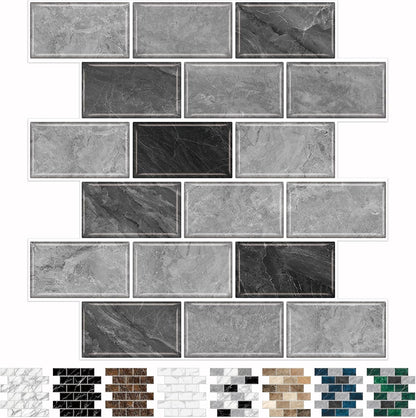 URCOLOR 10-Sheet Stick on Backsplash for Kitchen,12"x12" Peel and Stick Self Adhesive Wall Tiles Back Splashes for Bathroom Brown Marble Look