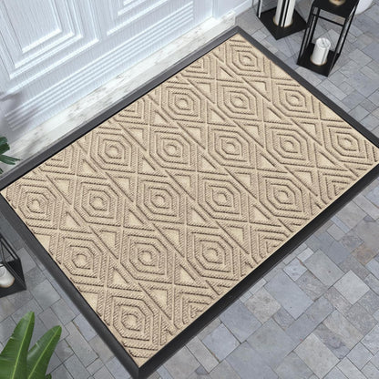 Yimobra Front Door Mat Outside Entrance 29.5x17, Waterproof Heavy Duty Outdoor Mats for Front Door, Non Slip Rubber Entry Mat for Garage Patio Indoor, Grey