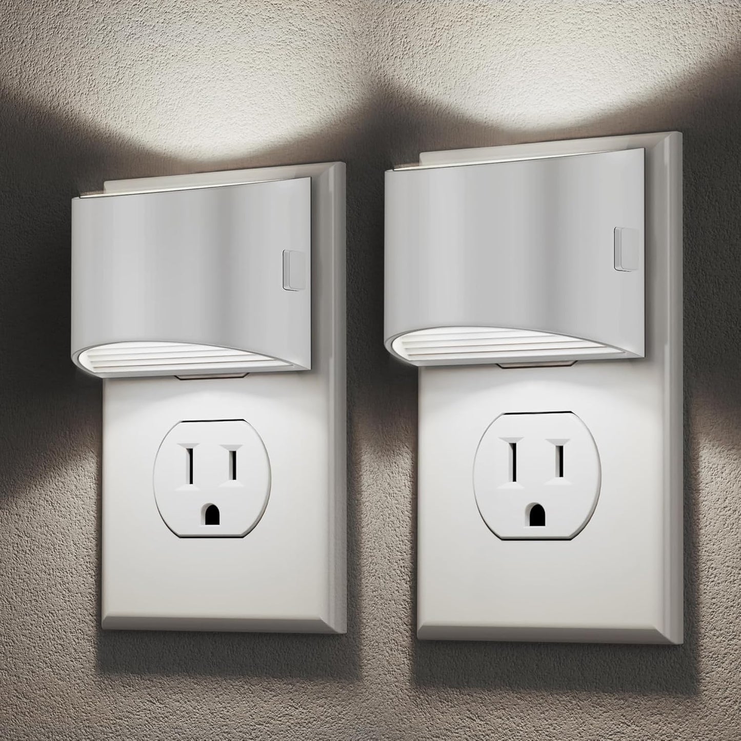 DORESshop LED Night Light[2 Pack], Night Lights Plug into Wall, 3 Level Brightness Adjustable Plug in Night Light, Dusk to Dawn Sensor, Nightlights for Adults, Bedroom, Bathroom, Hallway, 3000K