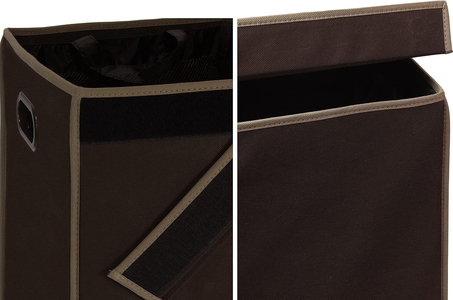 Simple Houseware Double Laundry Hamper with Lid and Removable Bags, Black