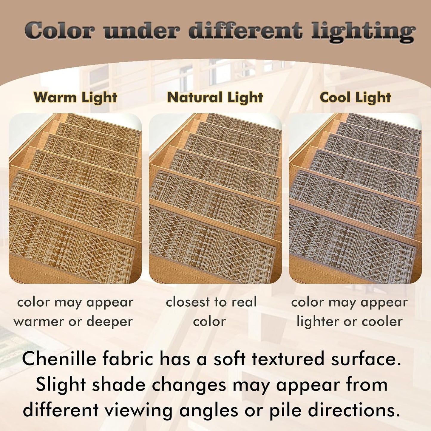 Non-Slip Carpet Stair Treads 15PCS, 8"x30" Peel and Stick Stair Runner for Wooden Steps Indoor, Washable Reusable Adhesive Backing, Pet-Friendly Safety Mats for Kids, Elders, Dogs