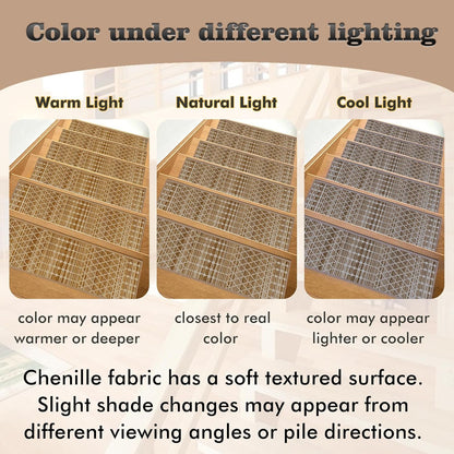 Non-Slip Carpet Stair Treads 15PCS, 8"x30" Peel and Stick Stair Runner for Wooden Steps Indoor, Washable Reusable Adhesive Backing, Pet-Friendly Safety Mats for Kids, Elders, Dogs