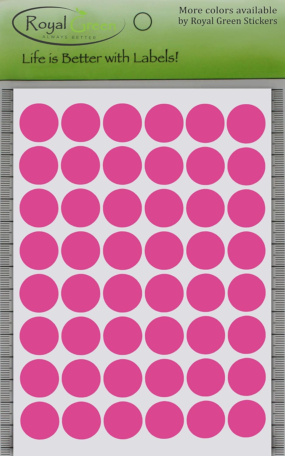 Royal Green Dot Sticker 11/16" Inch (17mm) Colored Labels in Purple - 2400 Pack - Colors A