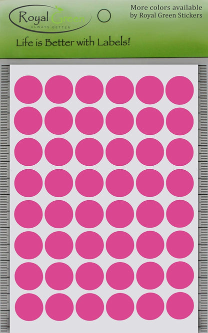 Royal Green Dot Sticker 11/16" Inch (17mm) Colored Labels in Purple - 2400 Pack - Colors A