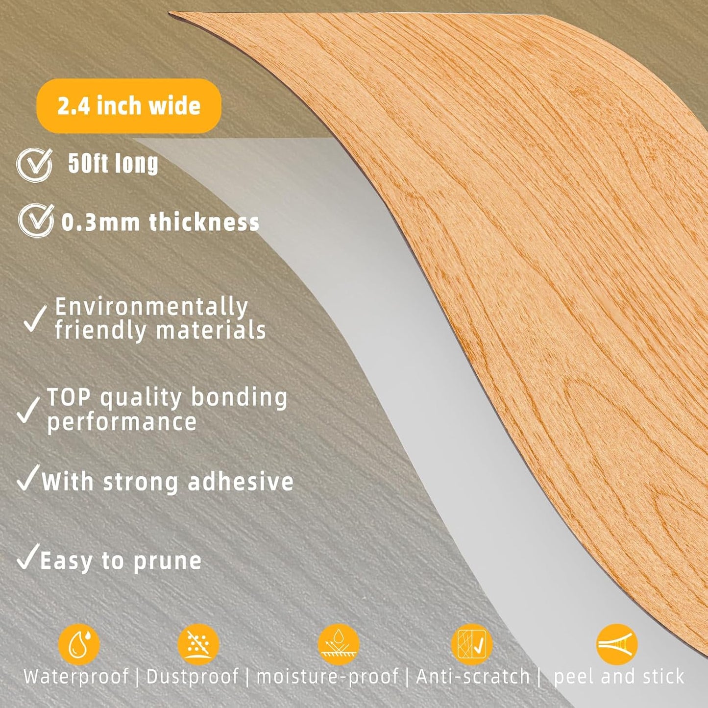 GSCIT Club Wood Grain Repair Tape, 2.4 inch X 15ft Self Adhesive Maple Grain Repair Patch for Tables, Chairs, Baseboards, Doors, Windows, Floors, Handicraft DIY. - Colors B