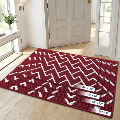 OLANLY Front Door Mat, Non-Slip Rubber Backing, Dirt Resistant and Absorbent, Washable, Easy to Clean Low-Profile Indoor Doormat for Back Door, Entryway, Inside Entrance, 32x20, Grey