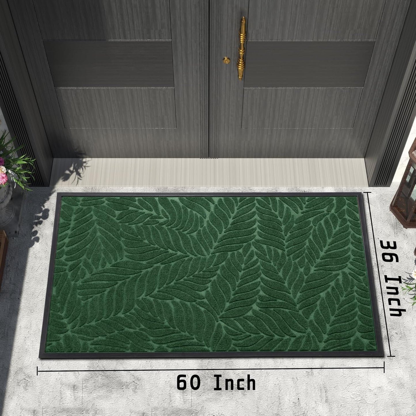 Yimobra Front Door Mat Outdoor Indoor, 29.5x17 All-Season Waterproof Door Mat Outside Entrance, All-Weather Non-Slip Outside Doormat for Garage Patio Entryway, Brown