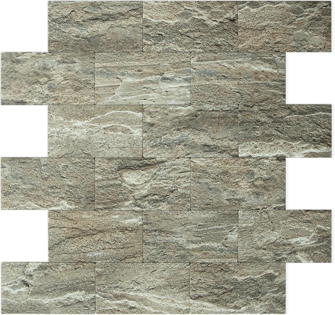 DICOFUN 10-Sheet Polished White Thick PVC Peel and Stick Backsplash, Ceramic Look Subway Tile White Kitchen Backsplash Peel and Stick Wall Tiles