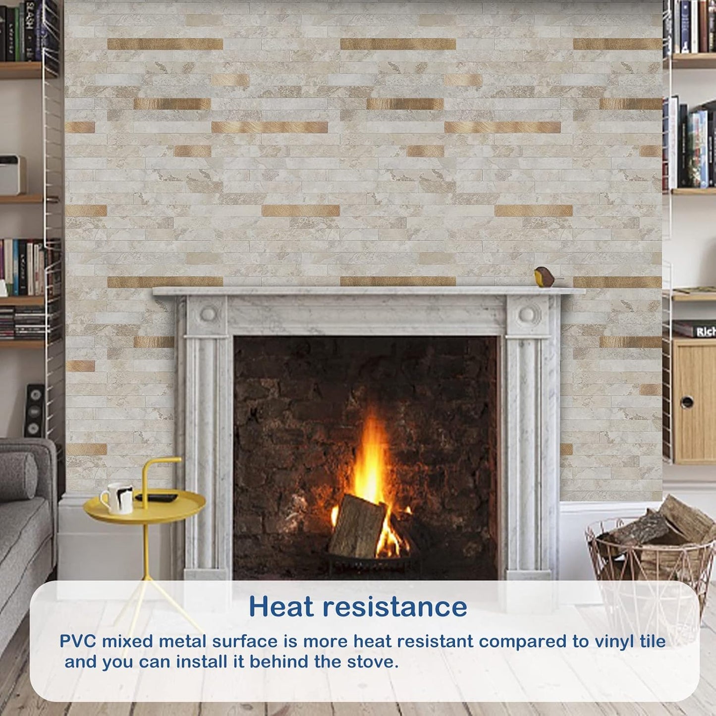 Midcard 20 Sheet Peel and Stick Backsplash, White Marble PVC Wall Tile for Kitchen Backsplash