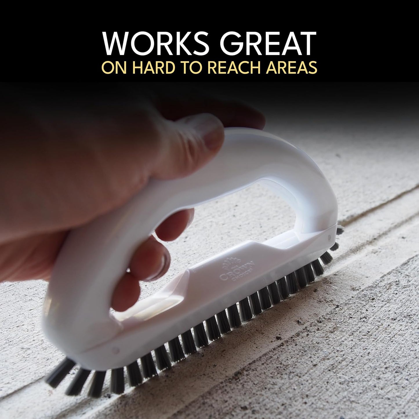 Small Cleaning Brush Set 3pcs—Crevice Brushes for Cleaning—Scrub Brushes Set with Silicone Tipped Scrub Brush—Stiff Handle Miniature Cleaning Brush for Kitchen Uensils, Tight Spaces, Tub, Shower