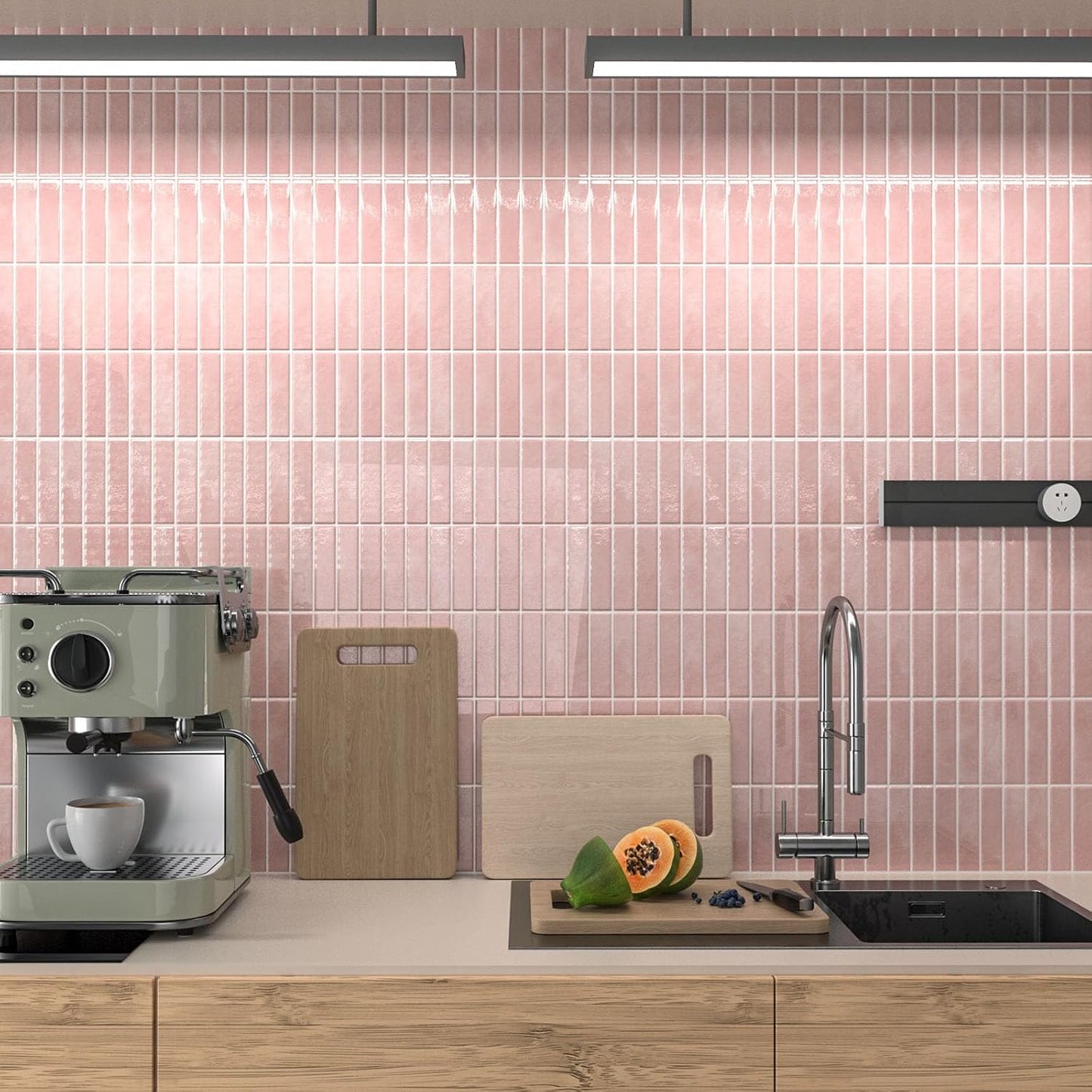 Peel and Stick Backsplash Tile for Kitchen, 10 Sheets, 11.42''x9'' | Beige Gray 3D Self Adhesive Wall Tile Back Splash for Kitchen, Bathroom, Laundry Room