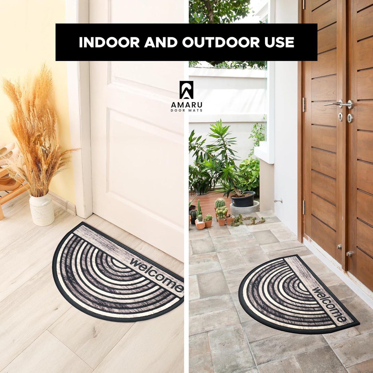 Extra Durable, Superior Absorption, Front Door Mat for Outdoor & Indoor - Welcome Mat for Entryway, Entrance, Patio, Porch - Waterproof, Non-Slip Backing, Coarse Fibers (Scales,17x29)