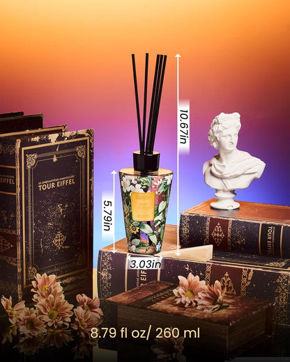 M&SENSE Reed Diffuser Set, Jasmine Sandalwood Scented 6.3 fl oz Natural Essential Oil Diffusers with Sticks, Non-Toxic Organic Air Freshener, Long-Lasting Fragrance Oils for Home Bathroom Living Room