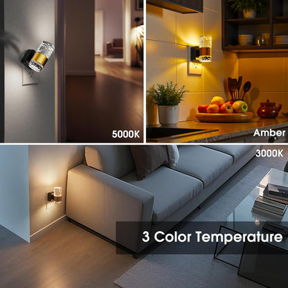 L LOHAS LED Night Light,Dimmable Night Lights Plug into Wall, 2 Pack Acrylic Nightlight with 0-100 LM Adjustable Brightness, 3000K Plug in Night Light with Dusk to Dawn Sensor, for Bathroom Hallway