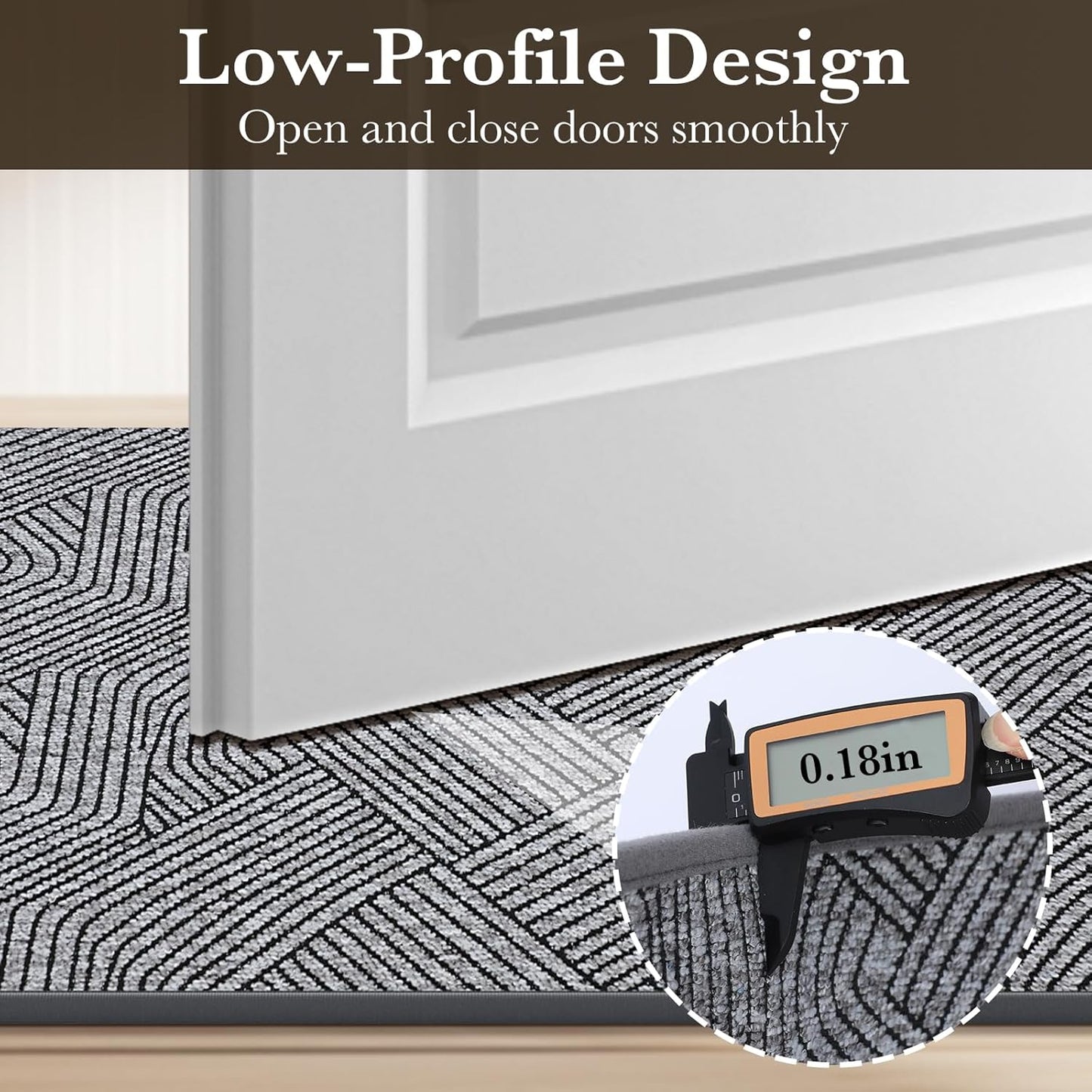 Indoor Door Mat 17"x30", Low-Profile Thin Welcome Front Door Mat Indoor Entrance, Non Slip Rubber Backing Inside Doormat Washable Entryway Dirt Resistant & Absorbent Entry Mat, Light-Brown