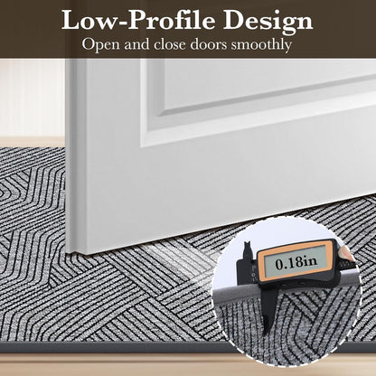 Indoor Door Mat 17"x30", Low-Profile Thin Welcome Front Door Mat Indoor Entrance, Non Slip Rubber Backing Inside Doormat Washable Entryway Dirt Resistant & Absorbent Entry Mat, Light-Brown
