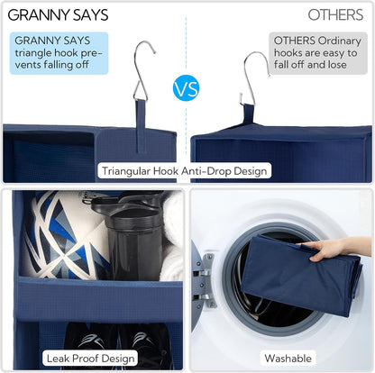 GRANNY SAYS 3-Shelf Hanging Closet Organizer and Storage, Collapsible Hanging Closet Shelves, Hanging Organizer for Closet & RV, Gray, 29 ½" H X 12" W X 12" D, 1-Pack