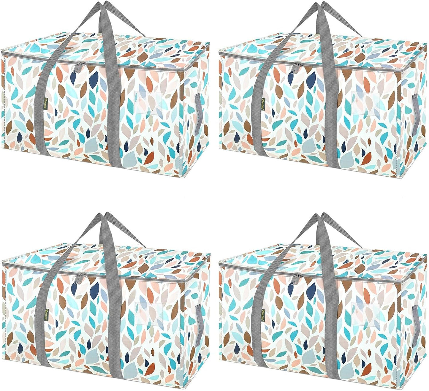 BALEINE 6-Pack Oversized Moving Bags with Reinforced Handles, Heavy-Duty Storage Tote for Clothes, Moving Supplies (Clear, 6-Pack)