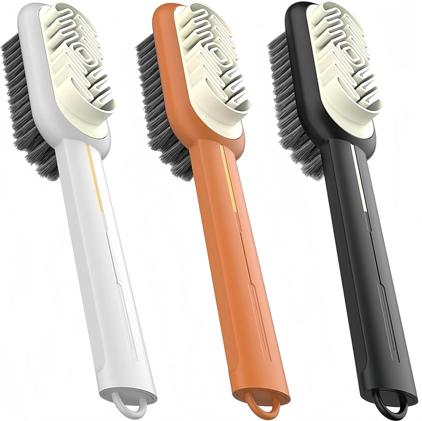 3 Pack Laundry Scrub Brush Shoe Laundry Stain Brush with Long Handle Very Soft Bristle Cleaning Brush for Clothes Shoes Sneaker Protable Laundry Brush for Stains on Clothes